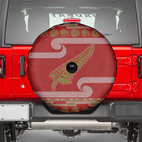 New Zealand Christmas Spare Tire Cover Meri Kirihimete Silver Fern Knit Style Green Color - Polynesian Pride