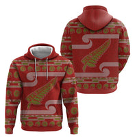 New Zealand Christmas Zip Hoodie Meri Kirihimete Silver Fern Knit Style Green Color - Polynesian Pride