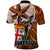 Fiji Australia Rugby Polo Shirt Kangaroo and Palm Tree Orange Tapa Pattern Mix Aboriginal LT03 - Polynesian Pride