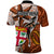 Personalised Fiji Australia Rugby Polo Shirt Kangaroo and Palm Tree Orange Tapa Pattern Mix Aboriginal LT03 - Polynesian Pride