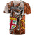 Personalised Fiji Australia Rugby T Shirt Kangaroo and Palm Tree Orange Tapa Pattern Mix Aboriginal LT03 - Polynesian Pride