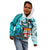 Fiji Australia Rugby Kid Hoodie Kangaroo and Palm Tree Blue Tapa Pattern Mix Aboriginal LT03 - Polynesian Pride