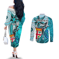 personalised-fiji-australia-rugby-couples-matching-off-the-shoulder-long-sleeve-dress-and-long-sleeve-button-shirts-kangaroo-and-palm-tree-blue-tapa-pattern-mix-aboriginal