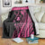 Breast Cancer Awareness Blanket Think Pink Polynesian Ribbon and Butterfly