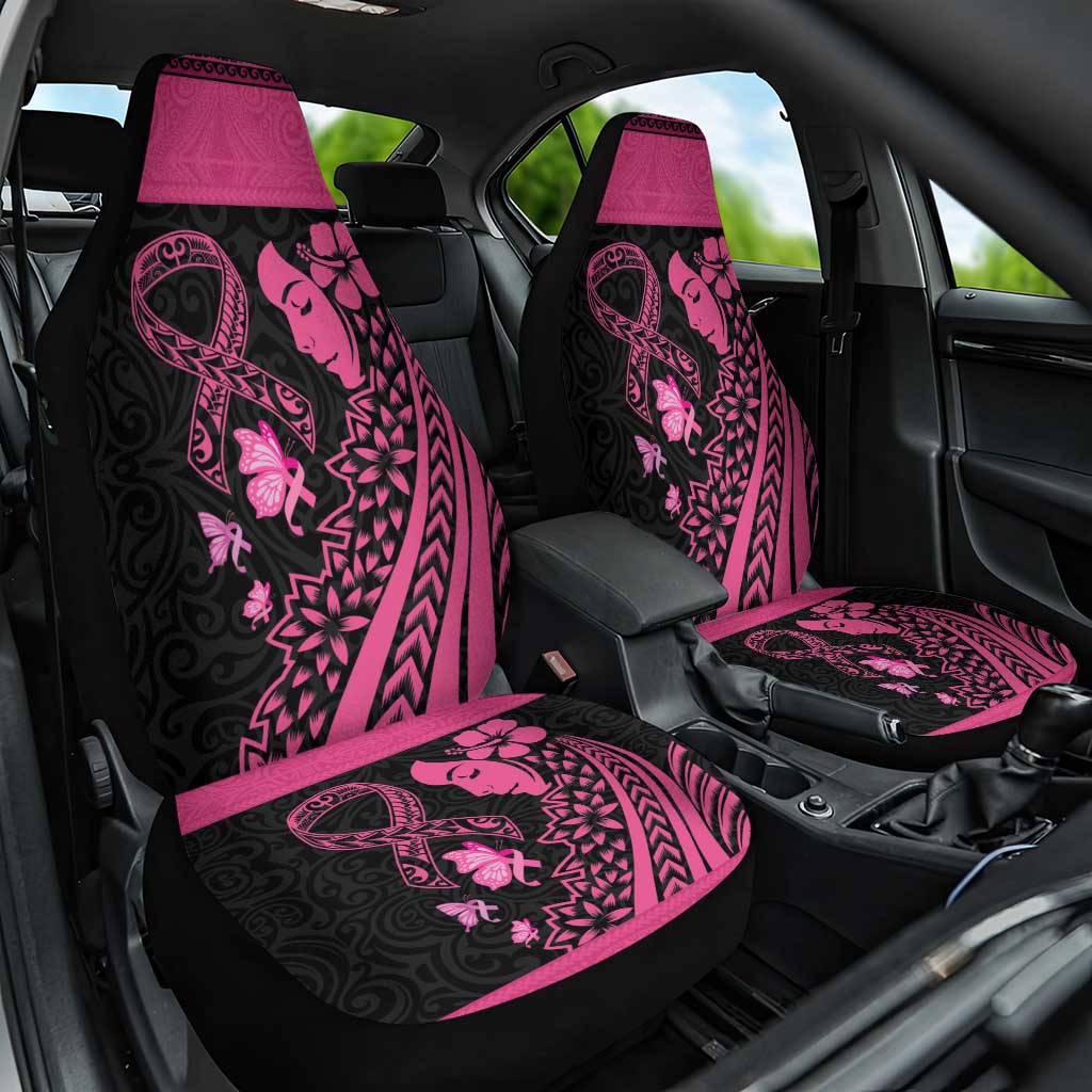 Breast Cancer Awareness Car Seat Cover Think Pink Polynesian Ribbon and Butterfly