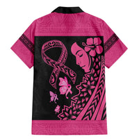 Breast Cancer Awareness Family Matching Mermaid Dress and Hawaiian Shirt Think Pink Polynesian Ribbon and Butterfly