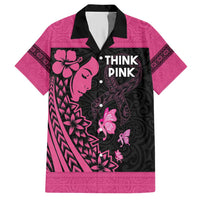 Breast Cancer Awareness Hawaiian Shirt Think Pink Polynesian Ribbon and Butterfly LT03 Pink - Polynesian Pride