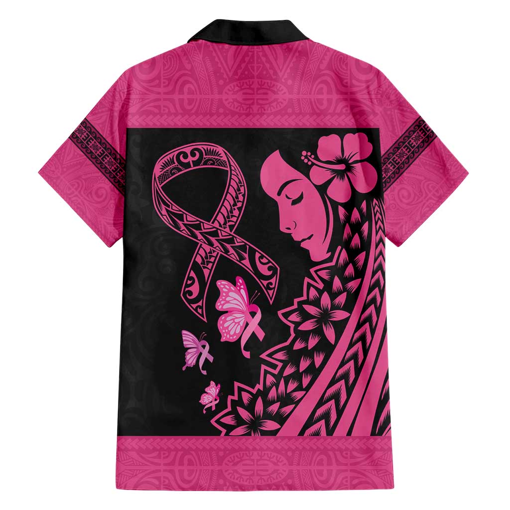 Breast Cancer Awareness Hawaiian Shirt Think Pink Polynesian Ribbon and Butterfly LT03 - Polynesian Pride