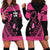 Breast Cancer Awareness Hoodie Dress Think Pink Polynesian Ribbon and Butterfly