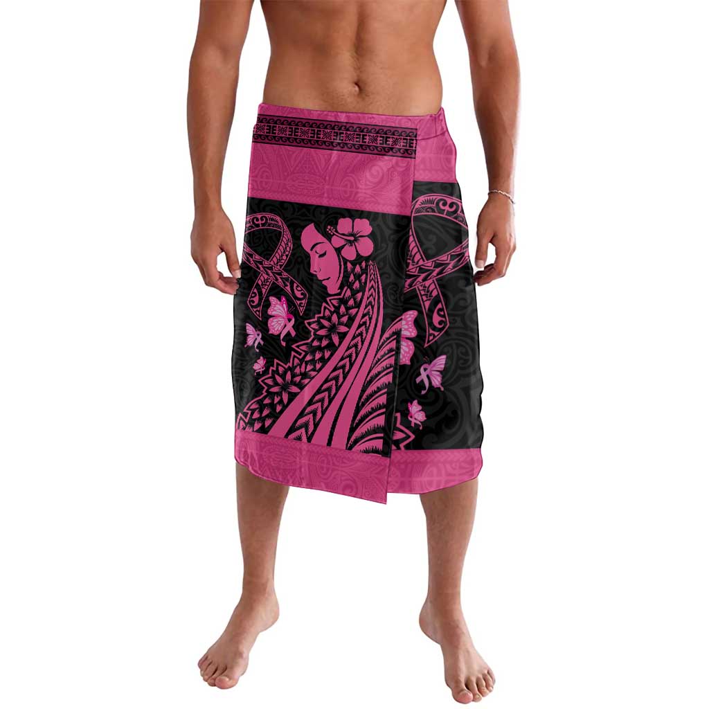 Breast Cancer Awareness Lavalava Think Pink Polynesian Ribbon and Butterfly