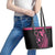 Breast Cancer Awareness Leather Tote Bag Think Pink Polynesian Ribbon and Butterfly