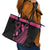 Breast Cancer Awareness Leather Tote Bag Think Pink Polynesian Ribbon and Butterfly