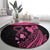 Breast Cancer Awareness Round Carpet Think Pink Polynesian Ribbon and Butterfly