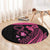 Breast Cancer Awareness Round Carpet Think Pink Polynesian Ribbon and Butterfly