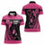 Breast Cancer Awareness Women Polo Shirt Think Pink Polynesian Ribbon and Butterfly