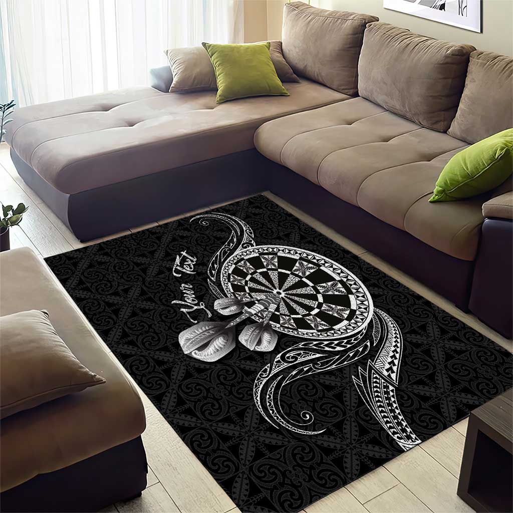 Personalised Niue Darts Masters Area Rug Tribal Hiapo Dartboard - Polynesian Pride