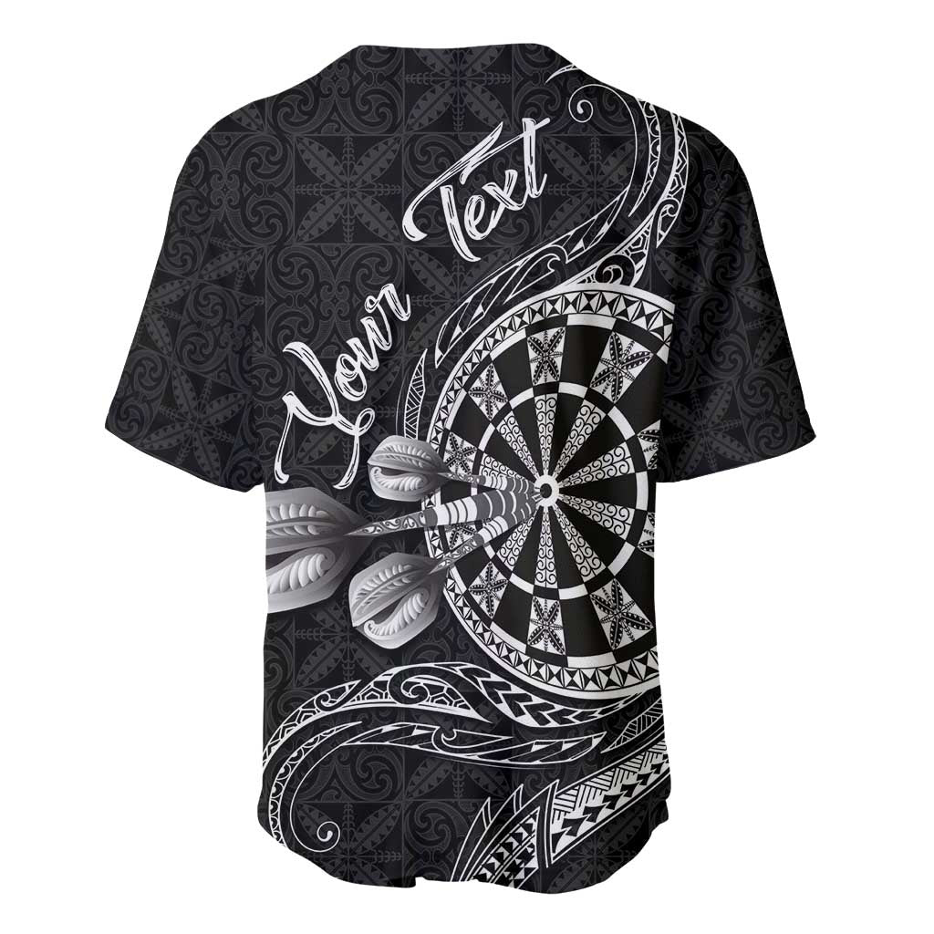 Personalised Niue Darts Masters Baseball Jersey Tribal Hiapo Dartboard - Polynesian Pride
