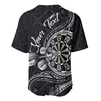 Personalised Niue Darts Masters Baseball Jersey Tribal Hiapo Dartboard - Polynesian Pride