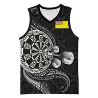 Personalised Niue Darts Masters Basketball Jersey Tribal Hiapo Dartboard - Polynesian Pride