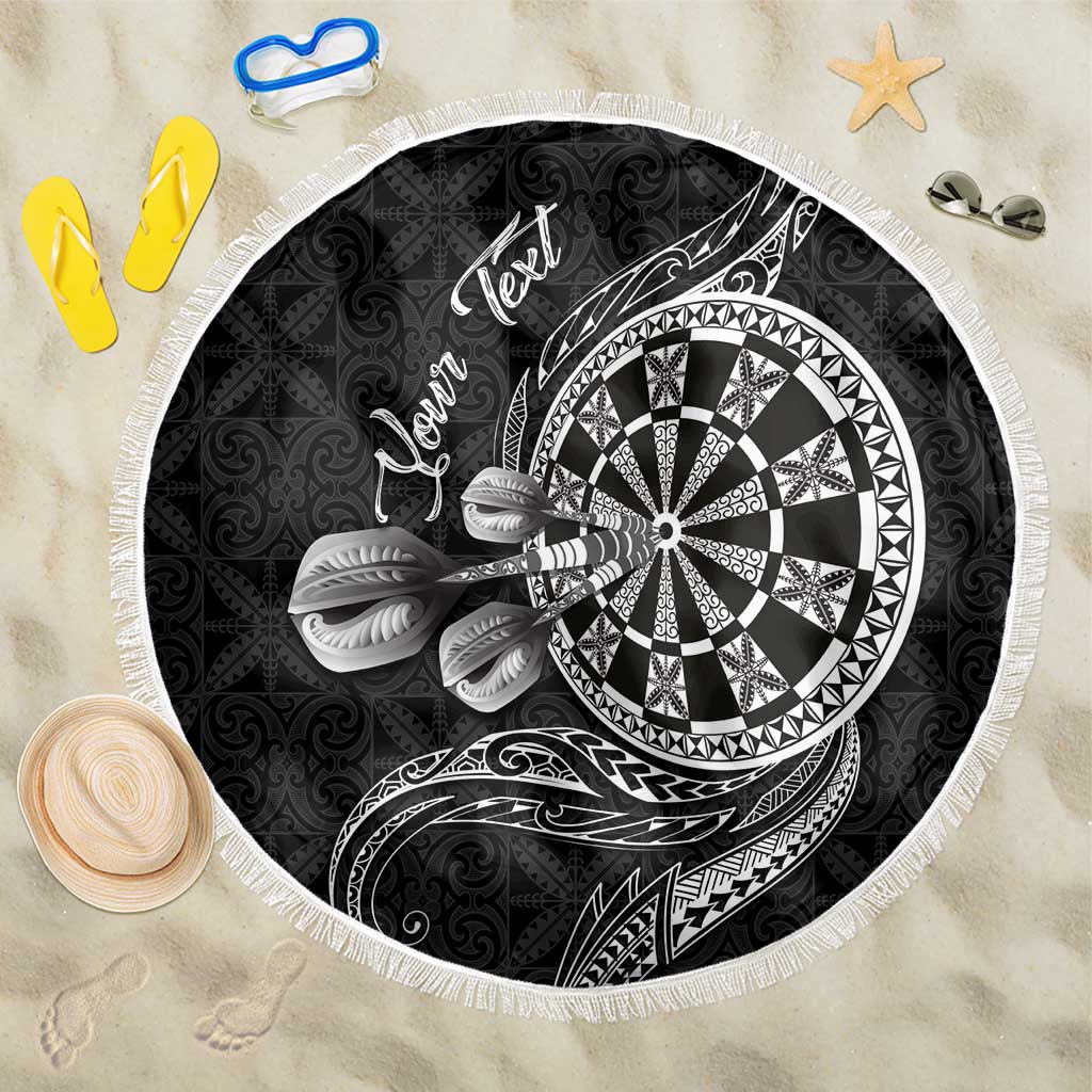 Personalised Niue Darts Masters Beach Blanket Tribal Hiapo Dartboard - Polynesian Pride