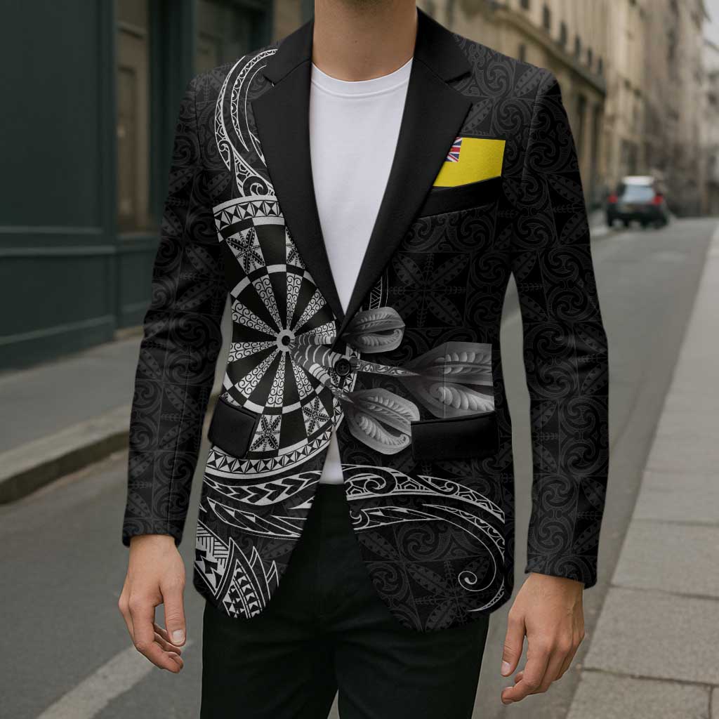 Personalised Niue Darts Masters Blazer Tribal Hiapo Dartboard - Polynesian Pride