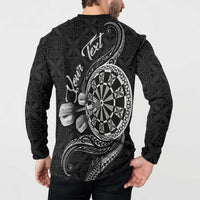 Personalised Niue Darts Masters Button Sweatshirt Tribal Hiapo Dartboard - Polynesian Pride