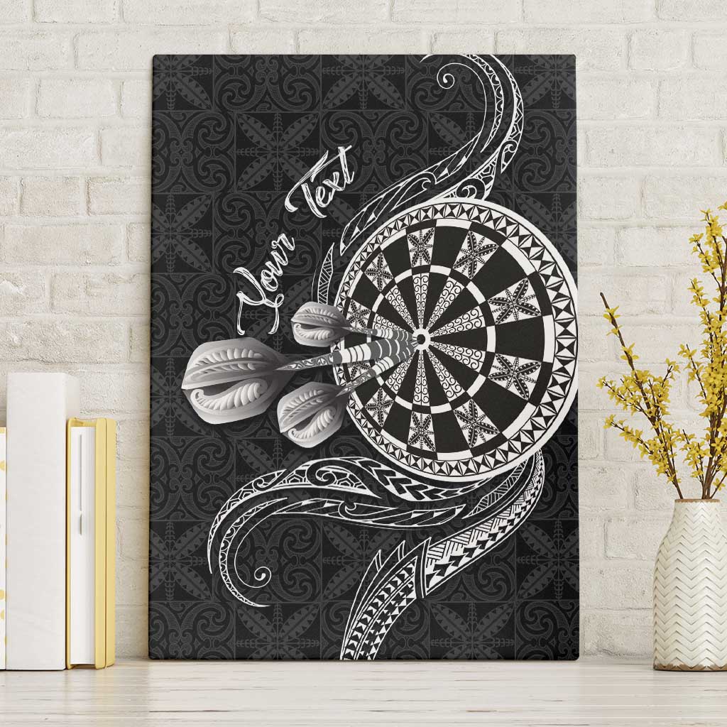 Personalised Niue Darts Masters Canvas Wall Art Tribal Hiapo Dartboard - Polynesian Pride