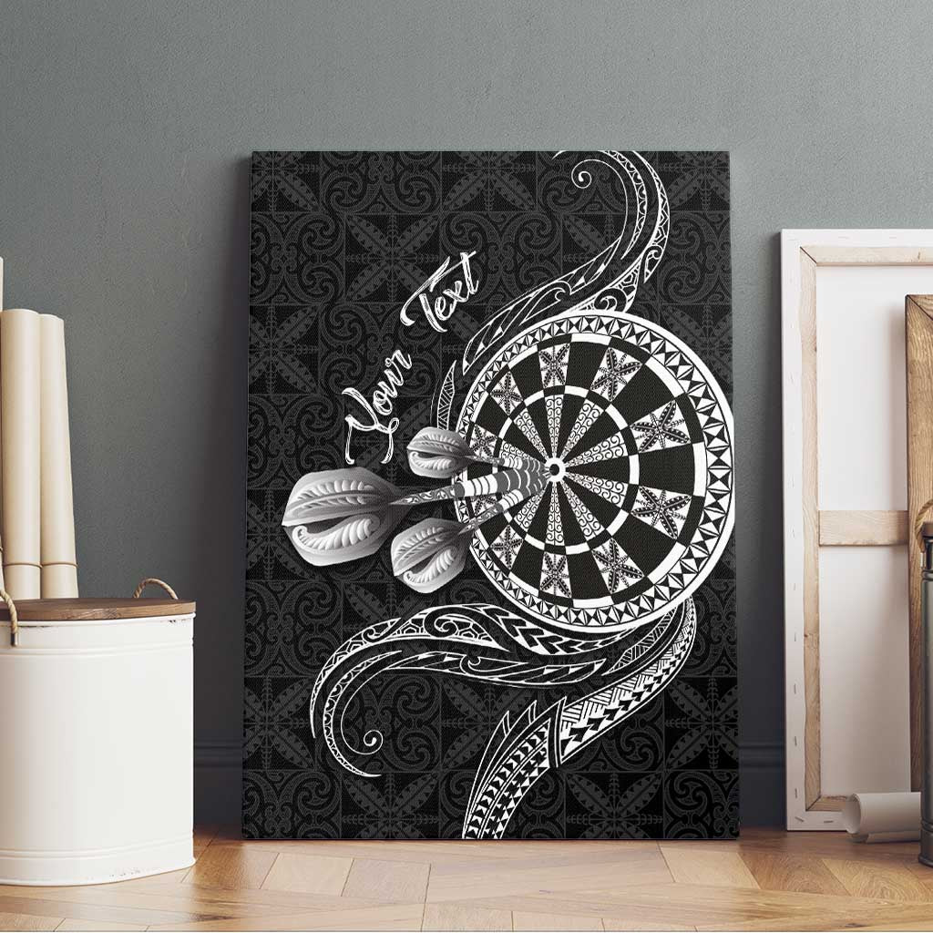 Personalised Niue Darts Masters Canvas Wall Art Tribal Hiapo Dartboard - Polynesian Pride