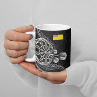 Personalised Niue Darts Masters Ceramic Mug Tribal Hiapo Dartboard - Polynesian Pride