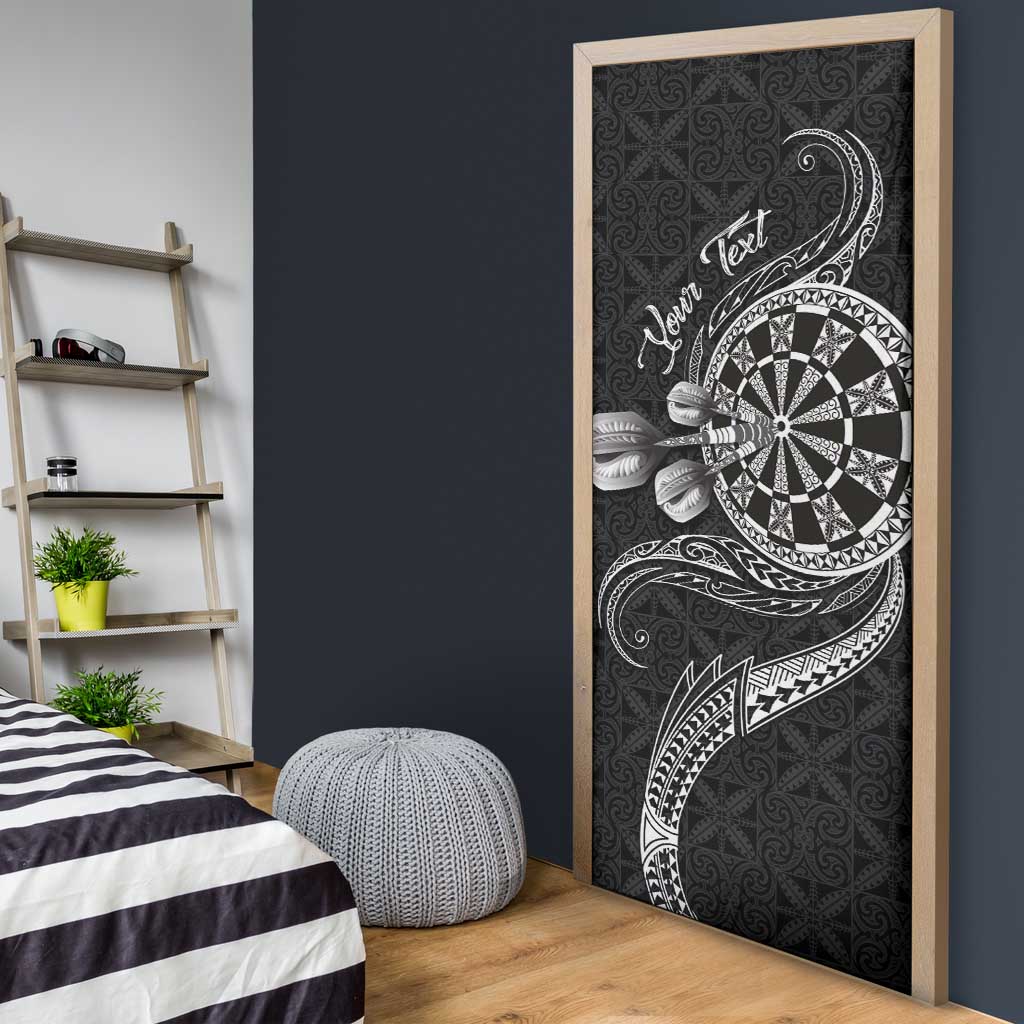 Personalised Niue Darts Masters Door Cover Tribal Hiapo Dartboard - Polynesian Pride