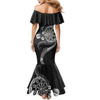 Personalised Niue Darts Masters Family Matching Mermaid Dress and Hawaiian Shirt Tribal Hiapo Dartboard - Polynesian Pride