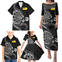Personalised Niue Darts Masters Family Matching Puletasi and Hawaiian Shirt Tribal Hiapo Dartboard - Polynesian Pride