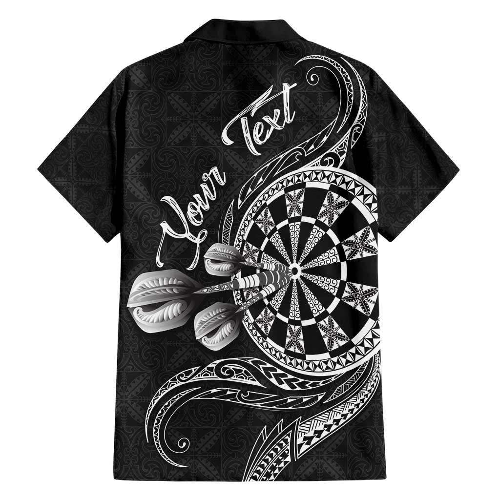 Personalised Niue Darts Masters Family Matching Short Sleeve Bodycon Dress and Hawaiian Shirt Tribal Hiapo Dartboard - Polynesian Pride