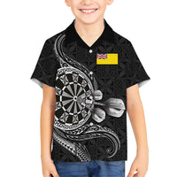 Personalised Niue Darts Masters Family Matching Tank Maxi Dress and Hawaiian Shirt Tribal Hiapo Dartboard - Polynesian Pride