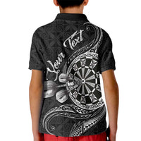 Personalised Niue Darts Masters Kid Polo Shirt Tribal Hiapo Dartboard - Polynesian Pride