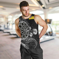 Personalised Niue Darts Masters Men Tank Top Tribal Hiapo Dartboard - Polynesian Pride
