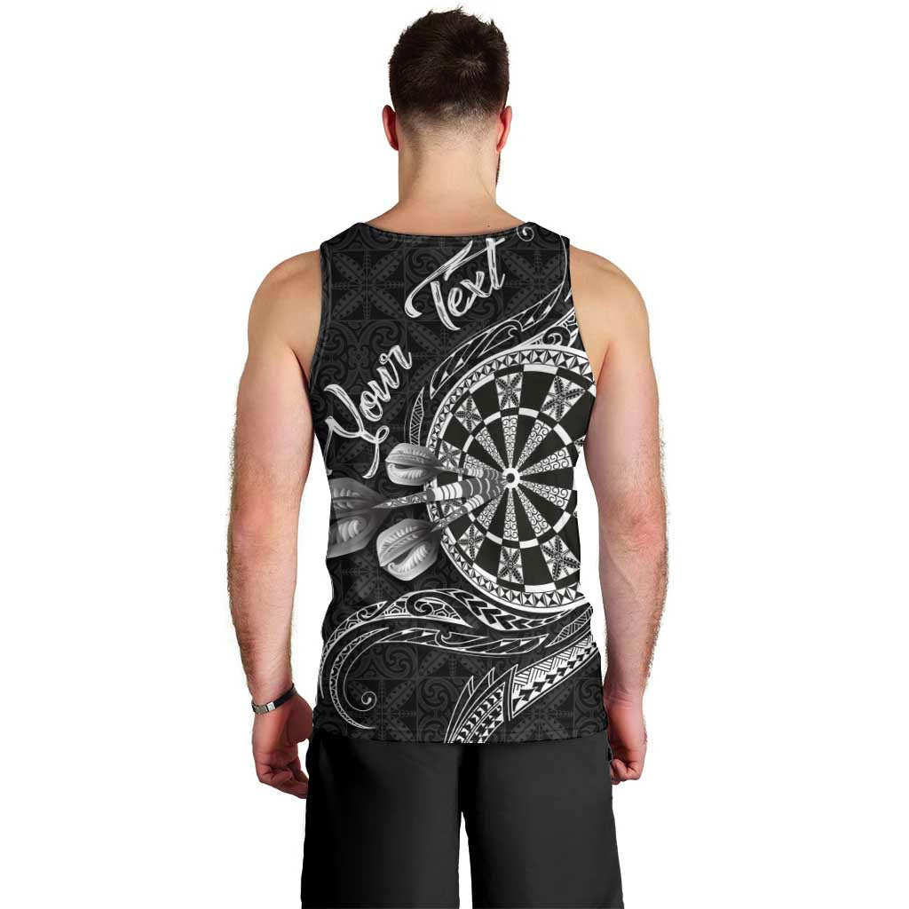 Personalised Niue Darts Masters Men Tank Top Tribal Hiapo Dartboard - Polynesian Pride