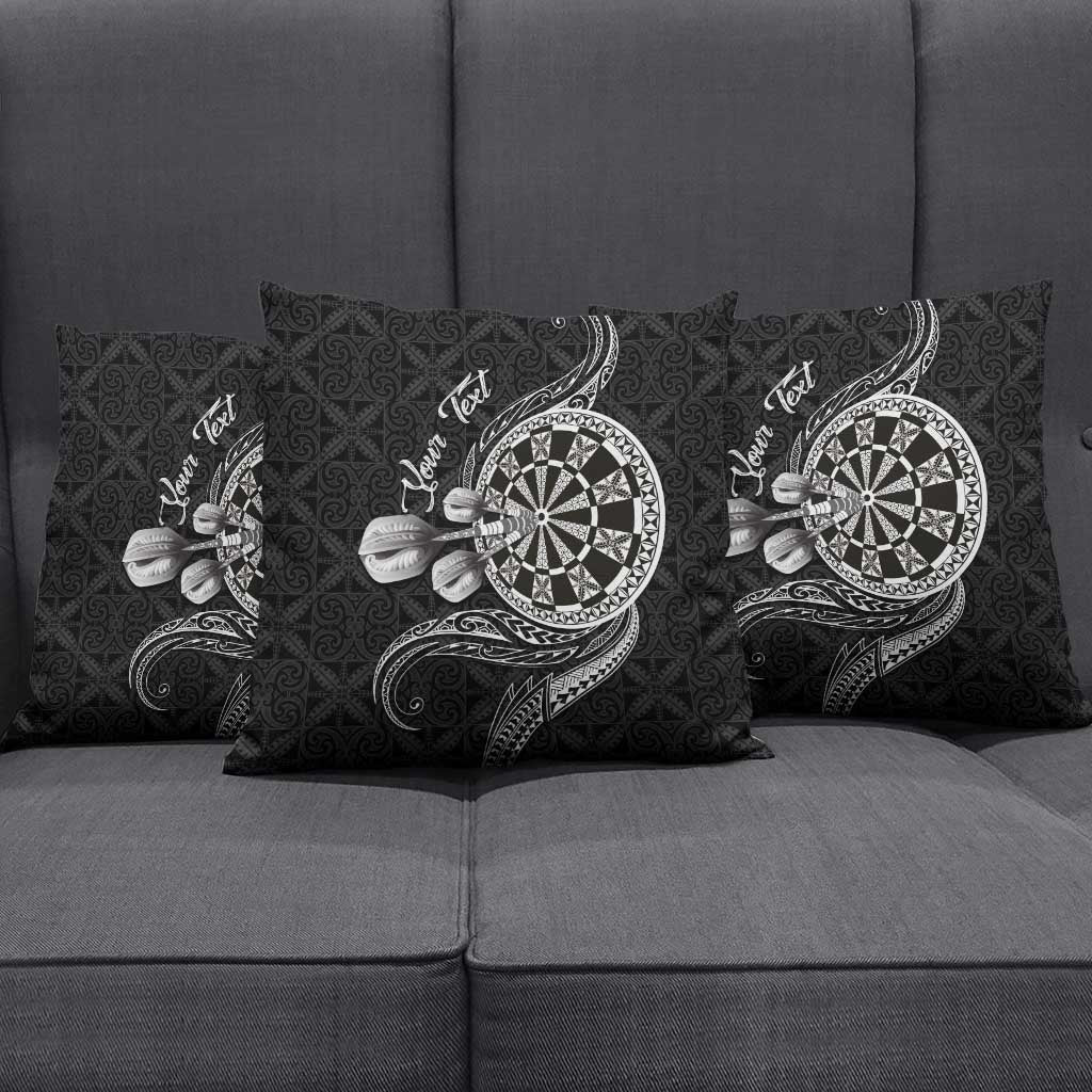 Personalised Niue Darts Masters Pillow Cover Tribal Hiapo Dartboard - Polynesian Pride