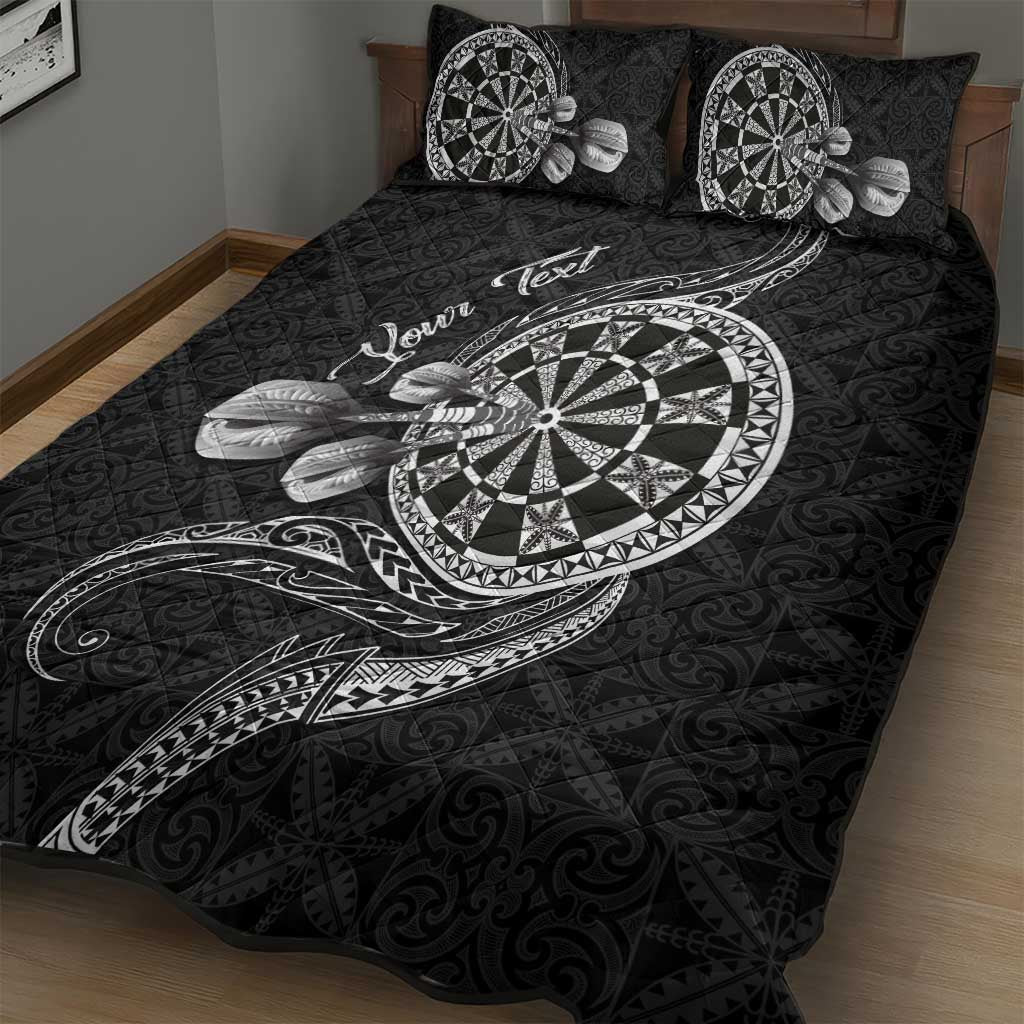 Personalised Niue Darts Masters Quilt Bed Set Tribal Hiapo Dartboard - Polynesian Pride