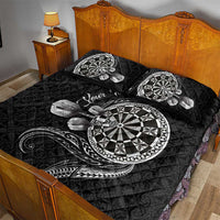 Personalised Niue Darts Masters Quilt Bed Set Tribal Hiapo Dartboard - Polynesian Pride