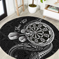 Personalised Niue Darts Masters Round Carpet Tribal Hiapo Dartboard - Polynesian Pride
