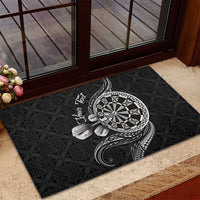 Personalised Niue Darts Masters Rubber Doormat Tribal Hiapo Dartboard - Polynesian Pride