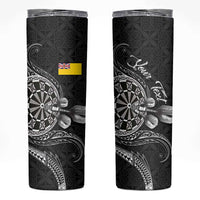 Personalised Niue Darts Masters Skinny Tumbler Tribal Hiapo Dartboard - Polynesian Pride