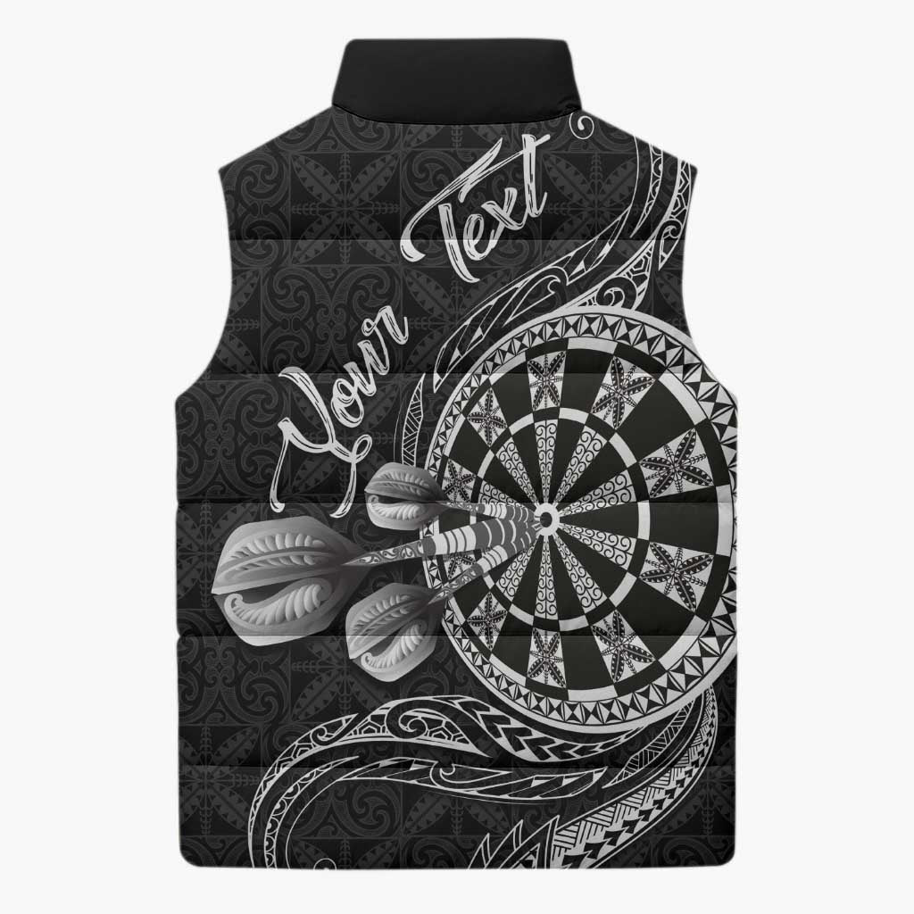 Personalised Niue Darts Masters Sleeveless Puffer Jacket Tribal Hiapo Dartboard - Polynesian Pride