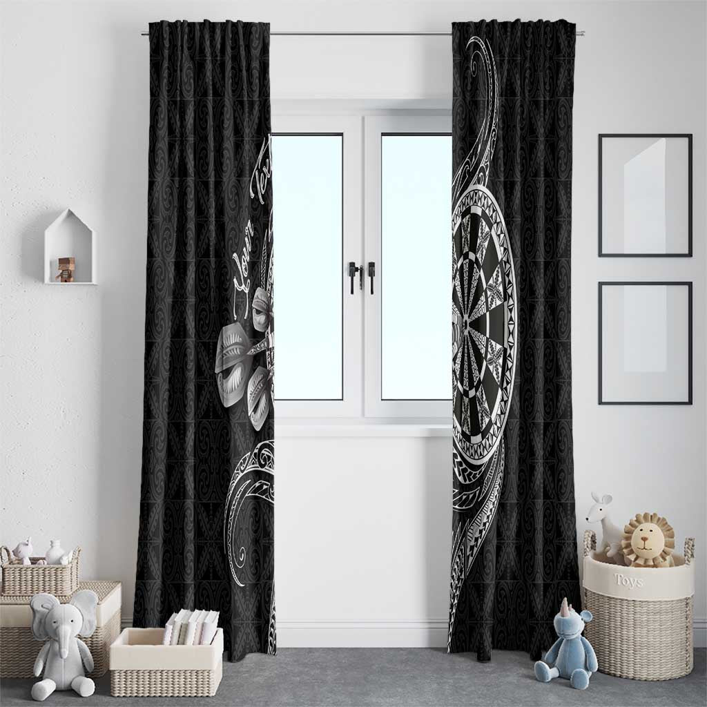 Personalised Niue Darts Masters Window Curtain Tribal Hiapo Dartboard - Polynesian Pride