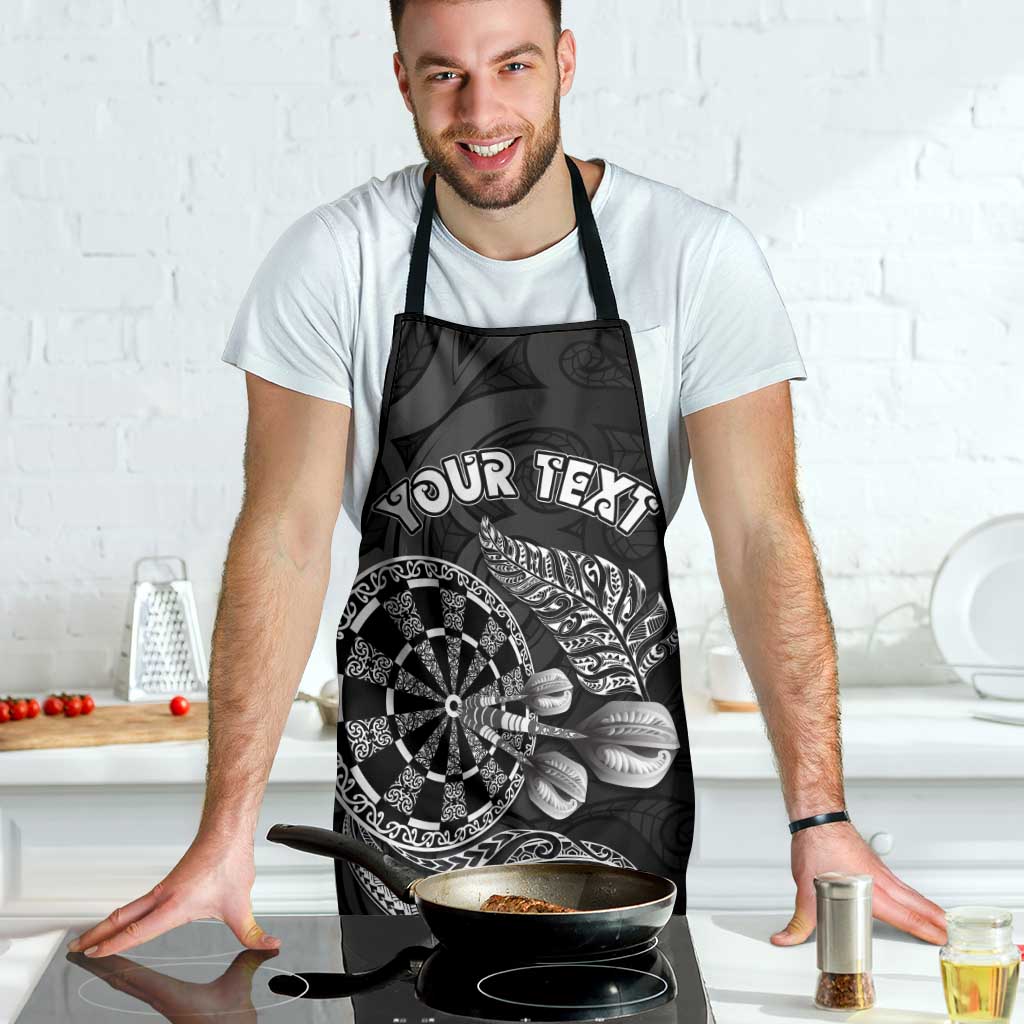 Personalised New Zealand Aotearoa Darts Masters Apron Tribal Silver Fern and Ta Moko Dartboard - Polynesian Pride