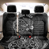 Personalised New Zealand Aotearoa Darts Masters Back Car Seat Cover Tribal Silver Fern and Ta Moko Dartboard - Polynesian Pride