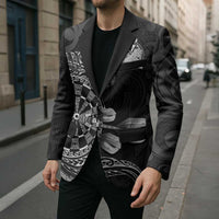 Personalised New Zealand Aotearoa Darts Masters Blazer Tribal Silver Fern and Ta Moko Dartboard - Polynesian Pride