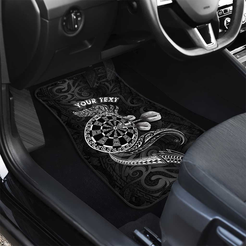 Personalised New Zealand Aotearoa Darts Masters Car Mats Tribal Silver Fern and Ta Moko Dartboard - Polynesian Pride