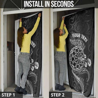 Personalised New Zealand Aotearoa Darts Masters Door Cover Tribal Silver Fern and Ta Moko Dartboard - Polynesian Pride